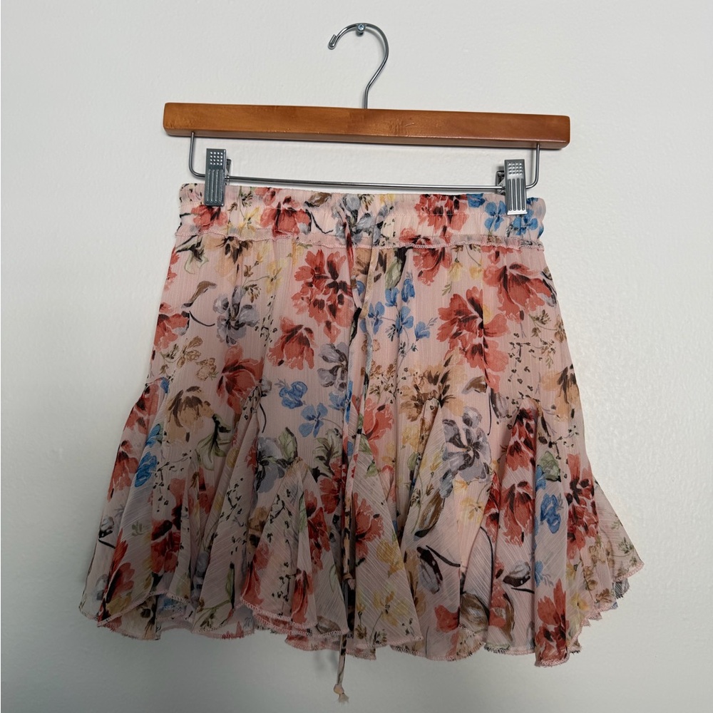 Olivaceous Pink Floral Circle Skirt